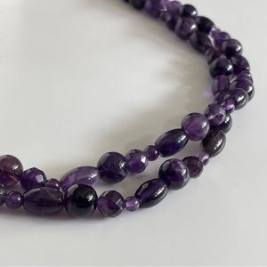Sterling Silver 925 Amethyst  Mine Finds Jay King Faceted Beaded Necklace 24”